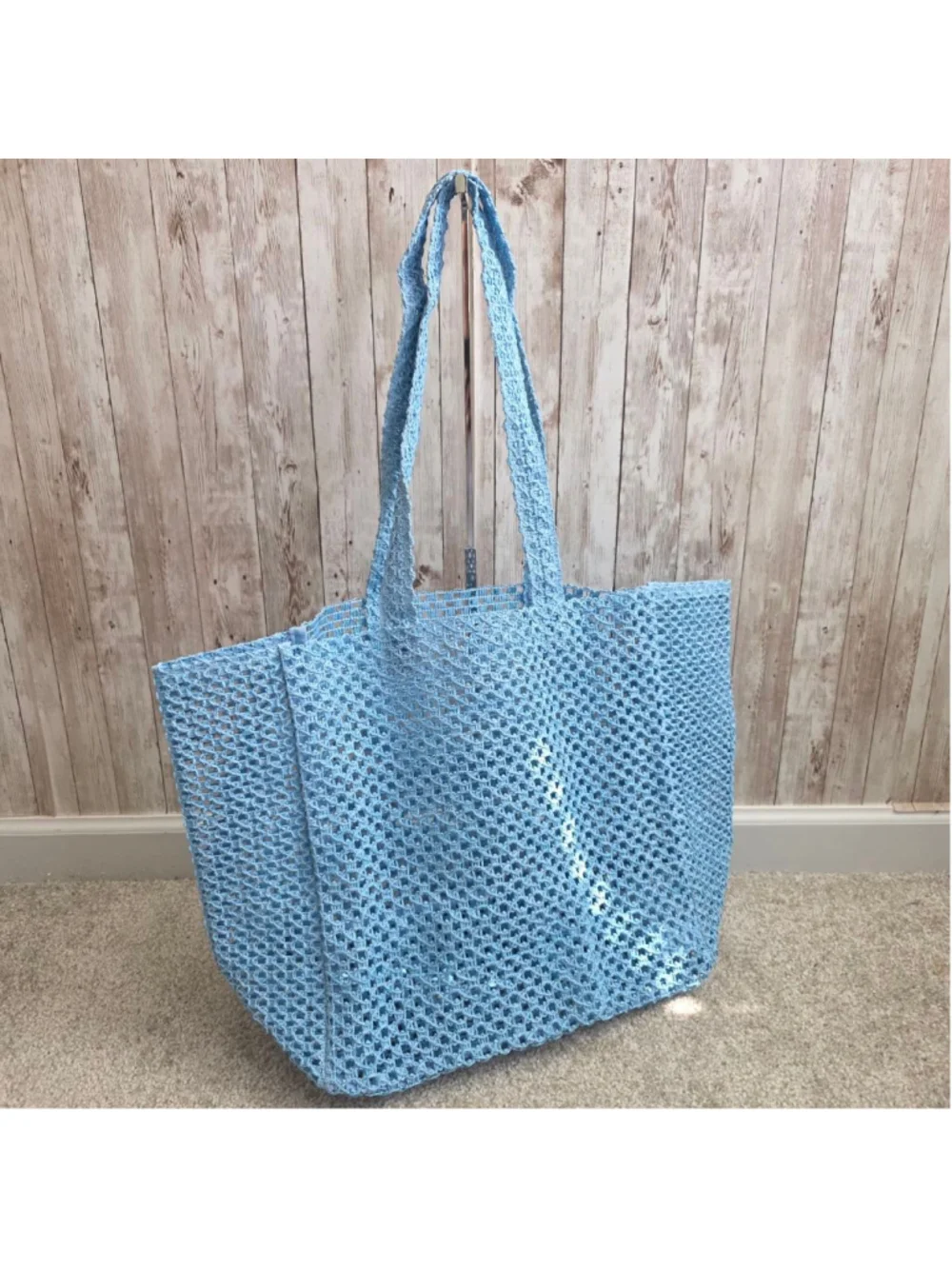 Dolce & Gabbana Light Blue Beach Mesh Tote Bag  NWOT